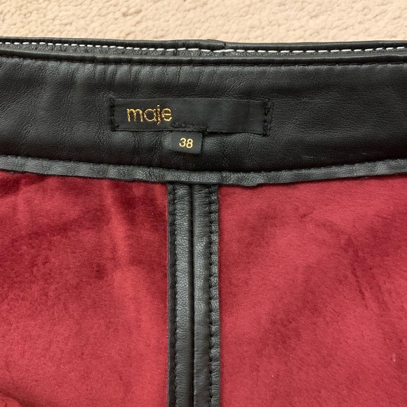 Maje jupe trapeze leather skirt with zip size FR38 Black - Picture 3 of 8